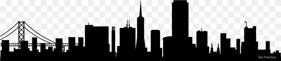 Clip Art Silhouette For San Francisco Skyline, Nature, Night, Outdoors Png Image