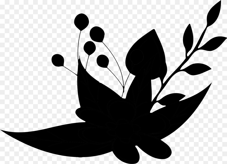Clip Art Silhouette Leaf Tree Flowering Plant Emblem, Gray Free Png Download