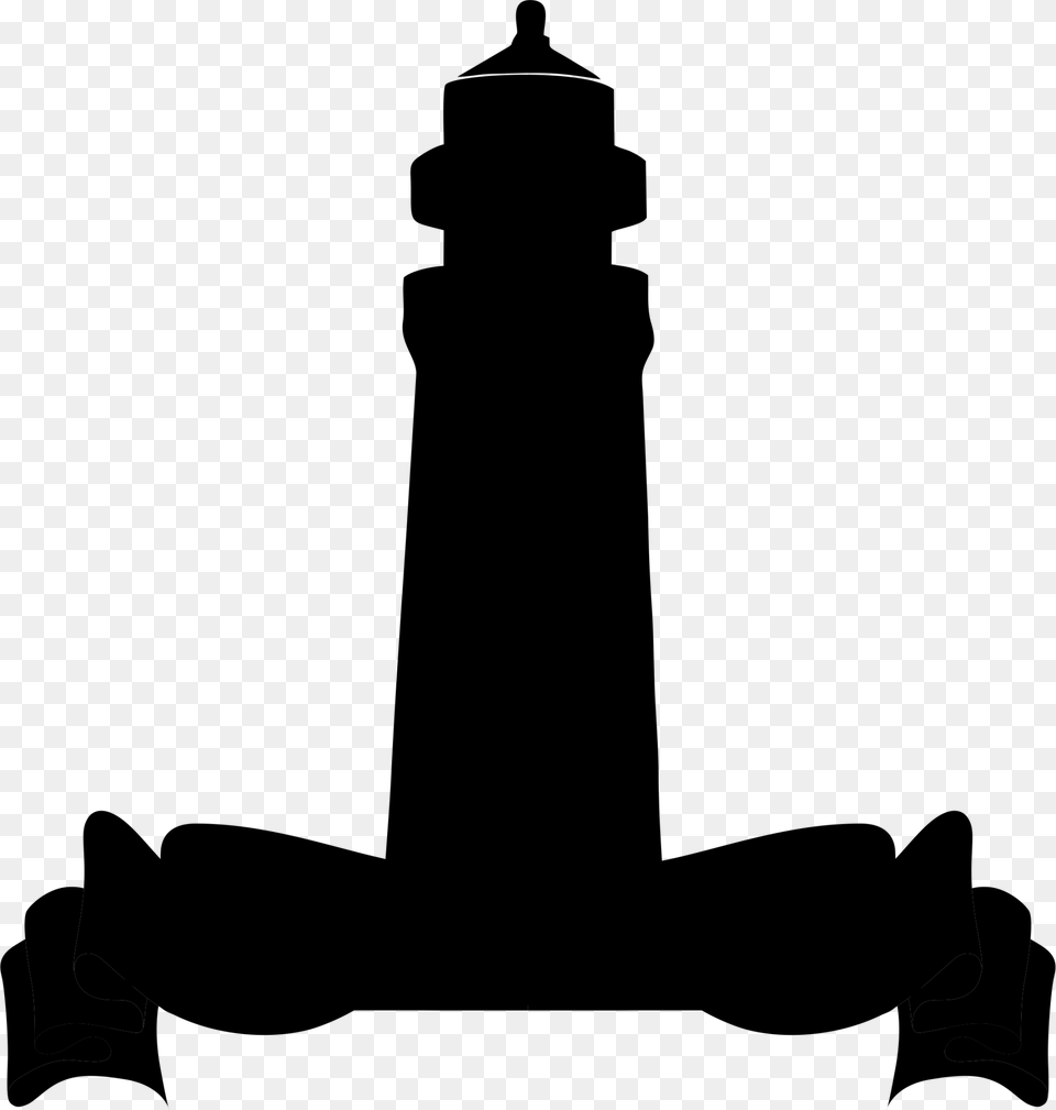 Clip Art Silhouette Lighthouse, Gray Png Image