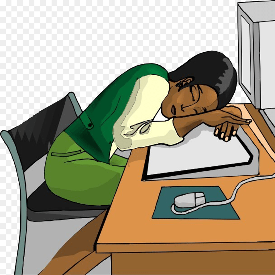 Clip Art Sleeping At Desk Clipart Sleep, Person, Head, Face, Mouse Png