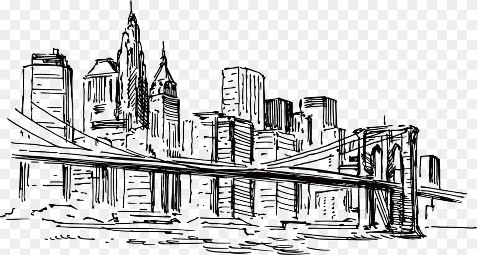 Clip Art Stock Drawing City Pencil Kartina Iz Chastej Cherno Belaya, Urban Png Image