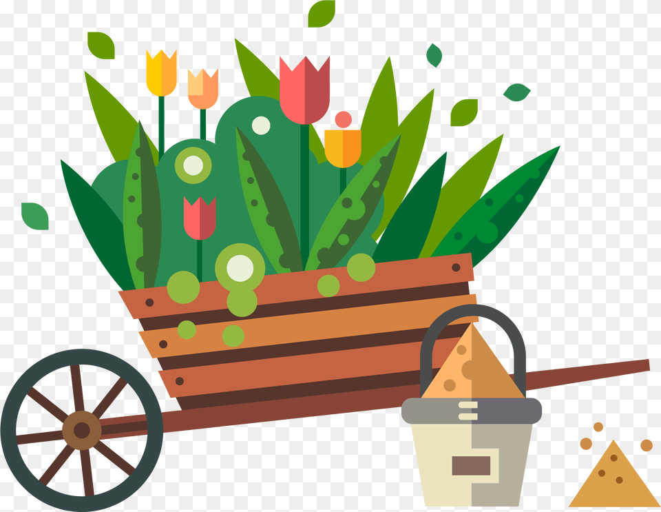 Clip Art Stock Garden Shipping Flowers Transprent Flat Garden Vector, Jar, Vase, Pottery, Potted Plant Free Png