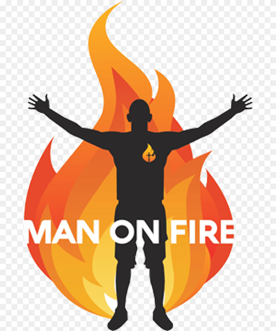 Clip Art Stock Manonfire Man On Fire Cartoon Victory Arms, Flame, Person, Logo Free Png Download