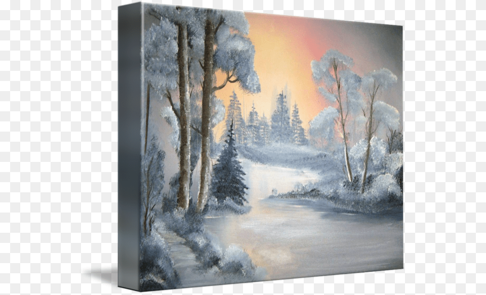 Clip Art Stock Painting By Cindi Lane Snowfall Magic Bob Ross, Nature, Outdoors, Weather, Plant Png Image