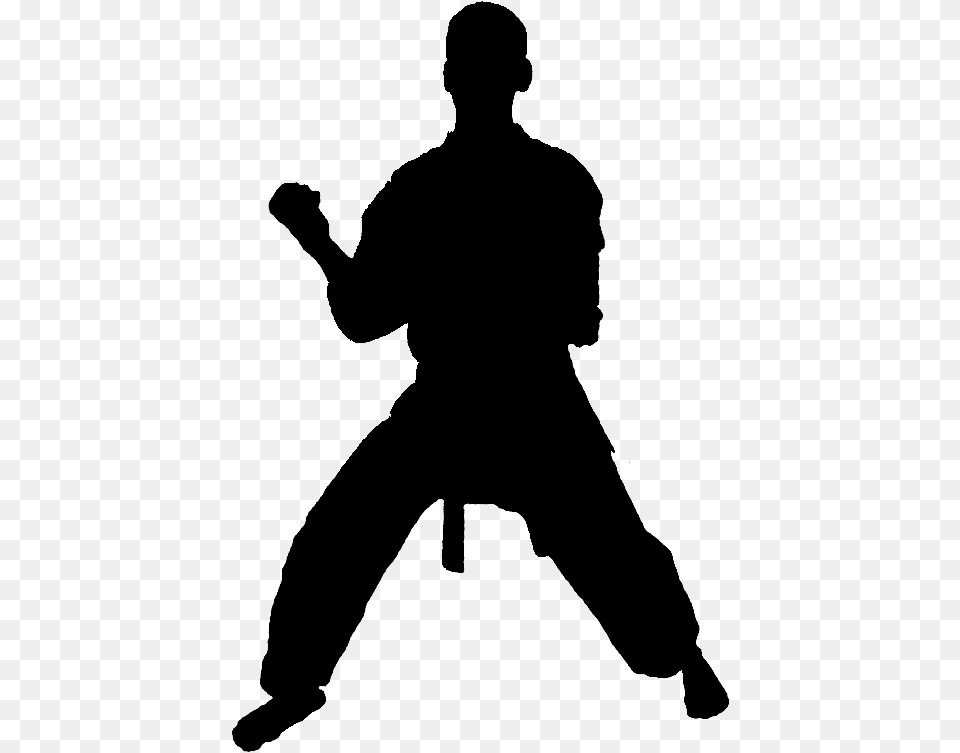Clip Art Taekwondo Silhouette Illustration Karate Man Walking Clipart, Gray Png