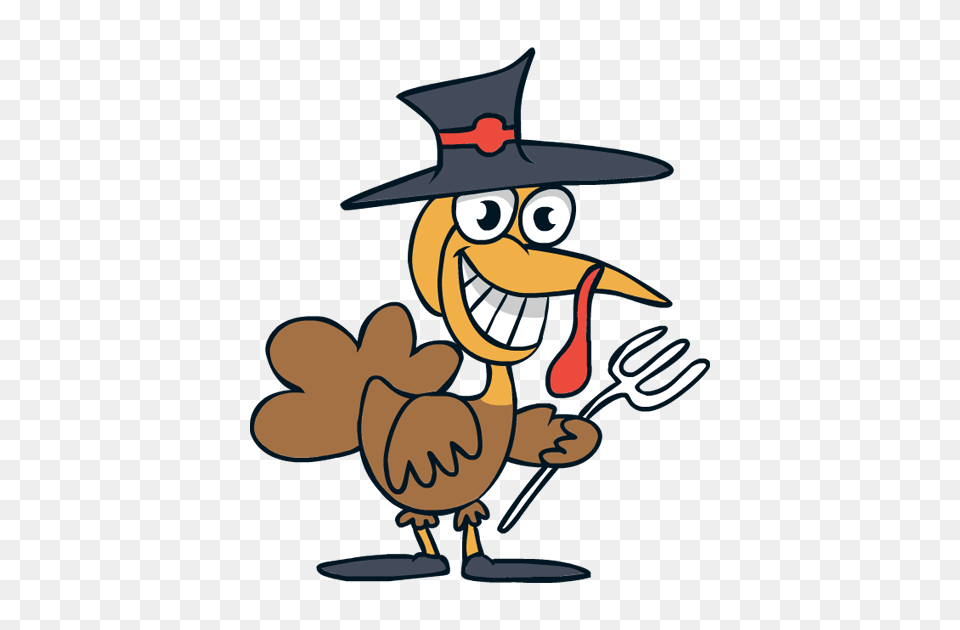 Clip Art Thanksgiving Turkey Fork Hat, Cartoon, Cutlery, Animal, Fish Free Png Download