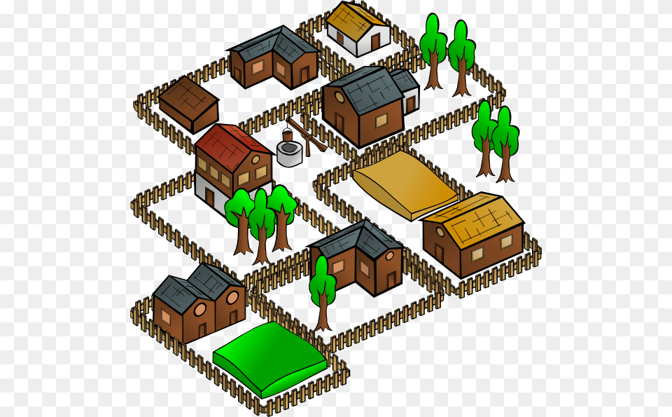 Clip Art Town, Neighborhood, Architecture, Building, Rural Free Png Download