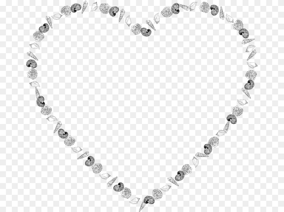 Clip Art Transparent Heart Shells Medium Heart And Music, Gray Free Png
