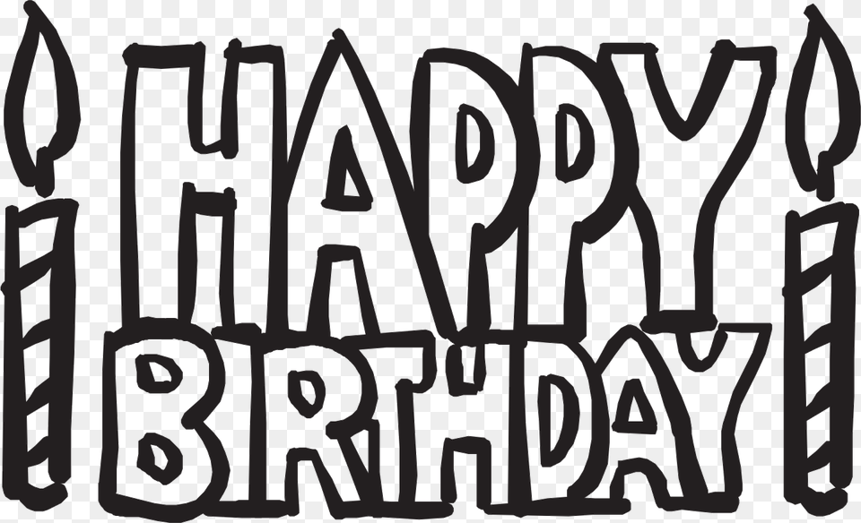 Clip Art Transparent Library Happy Birthday Black And Happy Birthday Coloring Pages, Text, Bulldozer, Machine Png