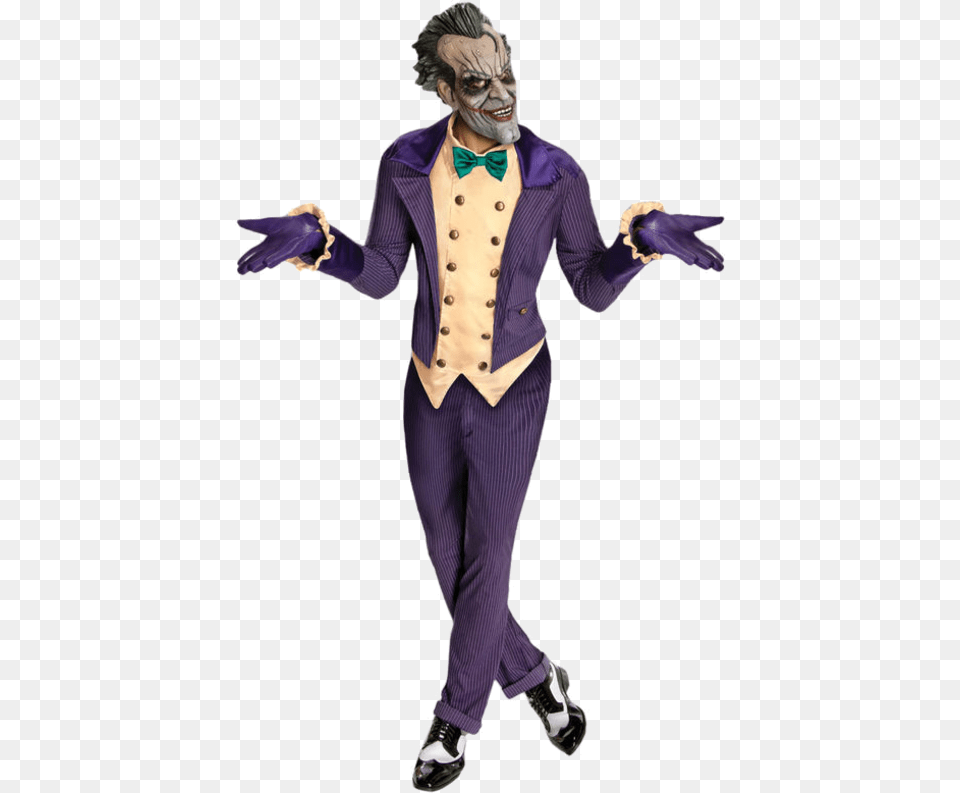 Clip Art Transparent Stock Adult Arkham Halloweenie Arkham City Joker Costume, Suit, Clothing, Formal Wear, Person Png