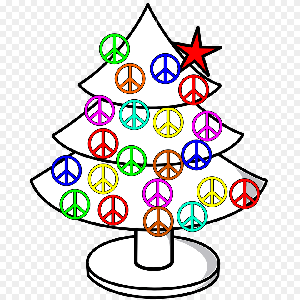Clip Art Tree Xmas Christmas Peace Symbol Sign, Dynamite, Weapon, Christmas Decorations, Festival Free Png Download