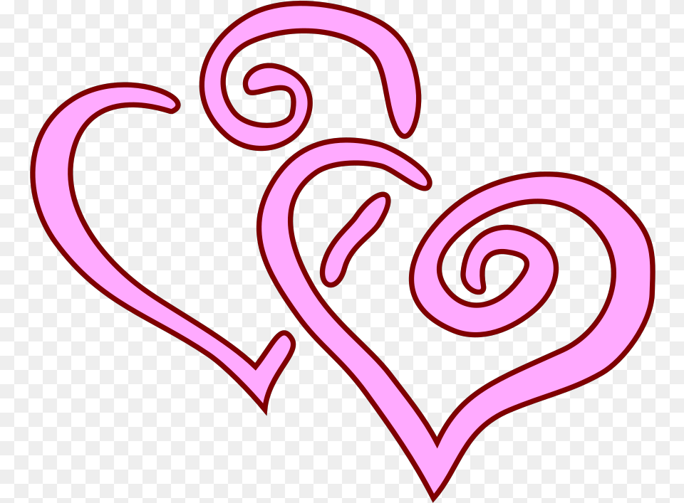 Clip Art Two Hearts, Heart, Light, Neon Png Image