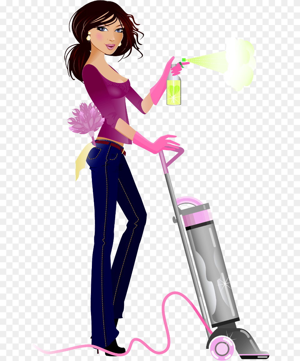 Clip Art Vector Freeuse Library Techflourish, Cleaning, Person, Adult, Woman Free Transparent Png