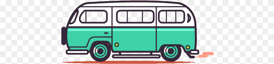 Clip Art Volkswagen Van Drawing Cartoon Volkswagen Bus, Minibus, Transportation, Vehicle, Caravan Free Png Download