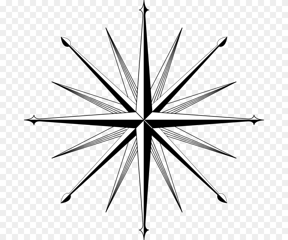 Clip Art Wind Rose Compass Rose, Symbol, Blade, Dagger, Knife Free Png