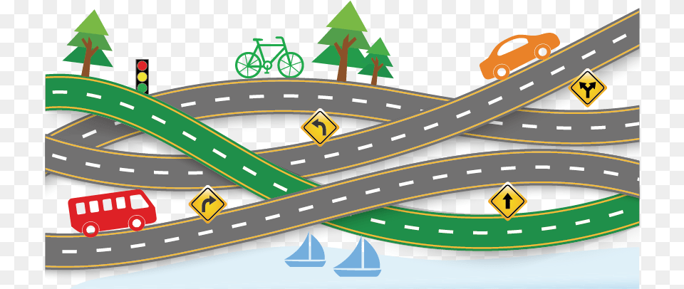 Clip Art Winding Transprent Roads Clipart, Freeway, Intersection, Road, Highway Png Image