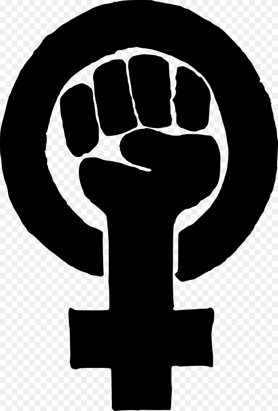 Clip Art Women Fist Symbols Free Black Feminist Symbol, Gray Png