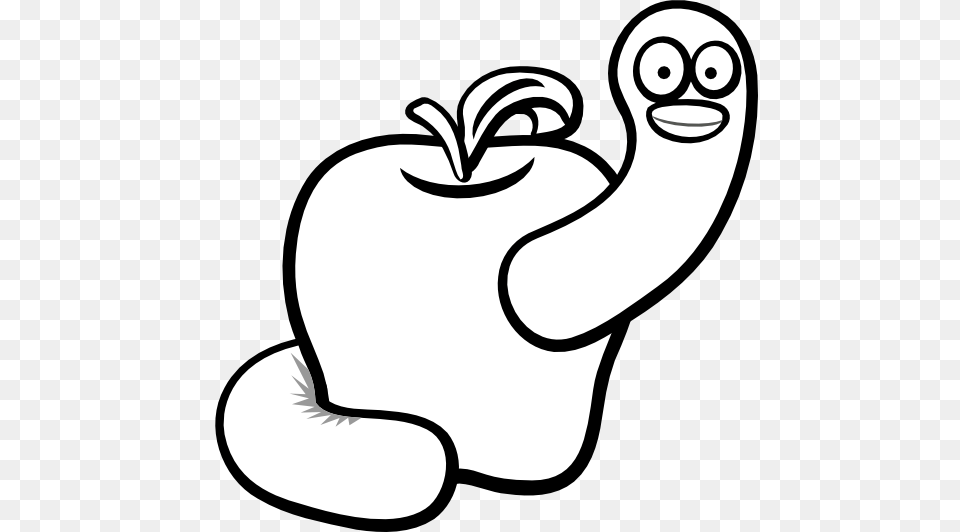 Clip Art Worm Black White Line Art Coloring, Stencil Free Transparent Png