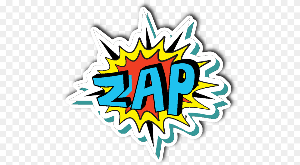 Clip Art Zap Vinyl Die Cut Comic Book Words, Graffiti, Sticker Free Png