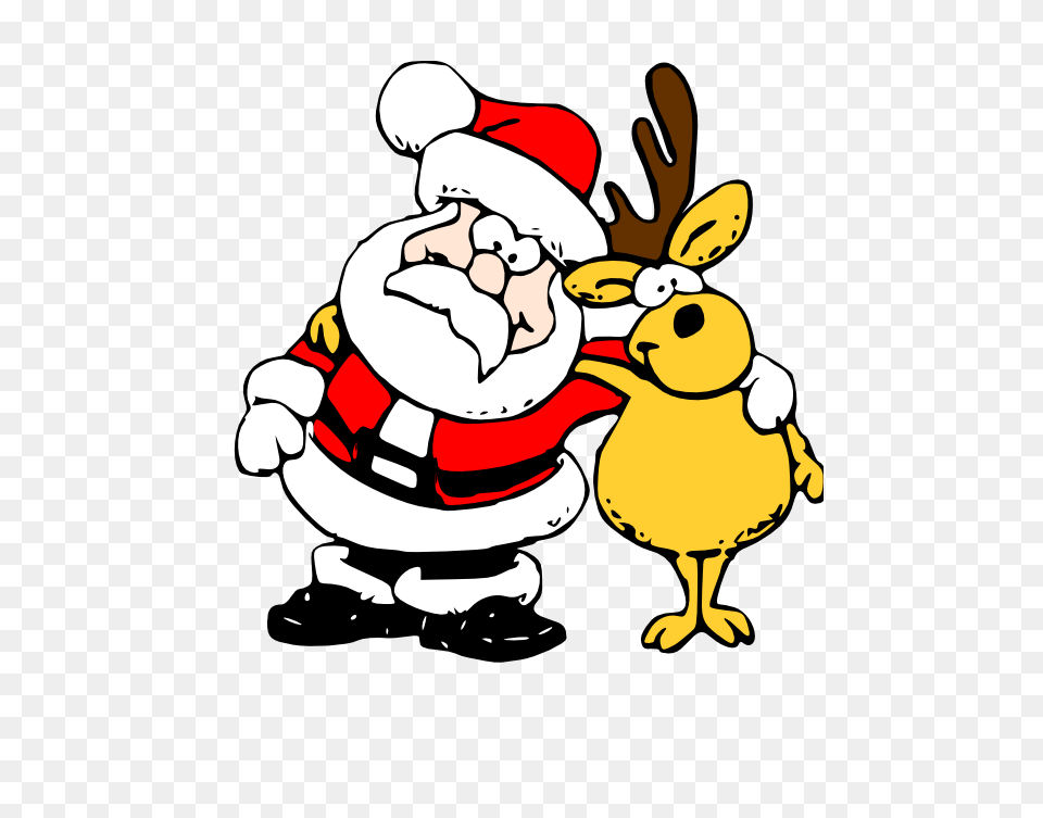 Clip Art Zeimusu Santa And Reindeer Scalable, Cartoon, Baby, Person Png Image