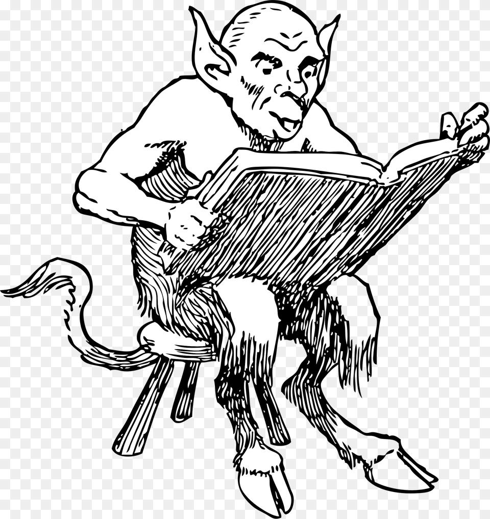 Clip Arts Related To Demon Reading A Book, Art, Person, Baby, Drawing Free Png