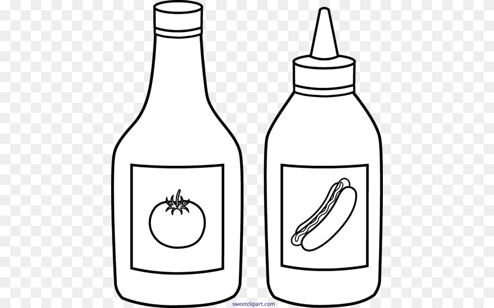 Clip Arts Related To Ketchup For Coloring, Bottle, Shaker, Food Free Transparent Png