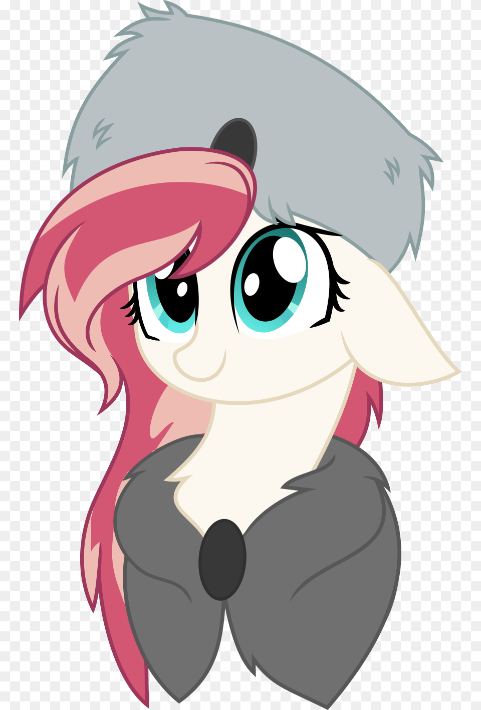 Clip Black And White Artist Aureai Hat Oc Only Pony Background Ushanka, Book, Comics, Publication, Baby Free Png