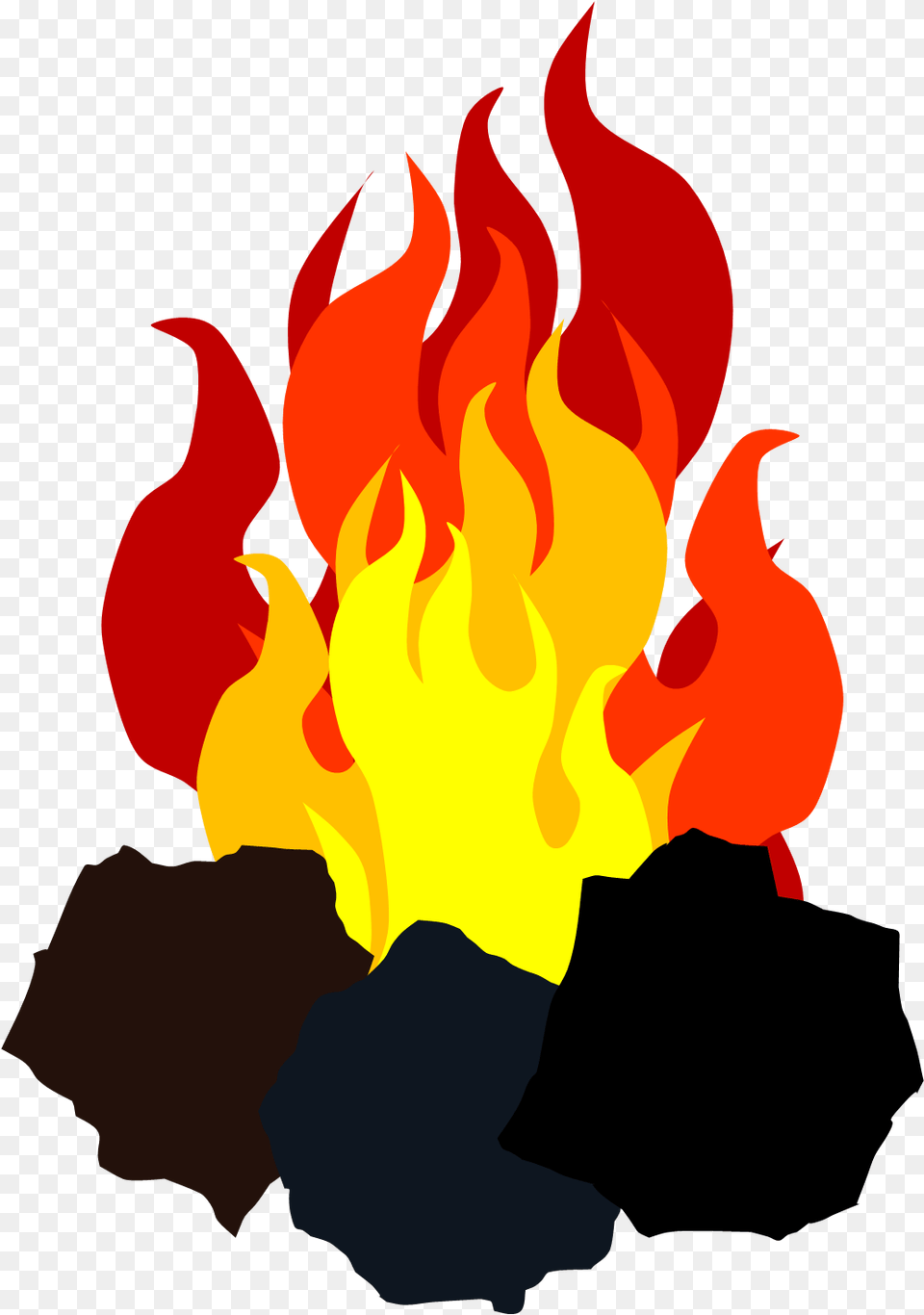 Clip Black And White Clipart Fire Cute Borders Coal And Fire, Flame, Mountain, Nature, Outdoors Png