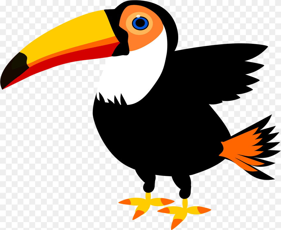 Clip Black And White Toucan Clipart, Animal, Beak, Bird, Fish Free Png Download