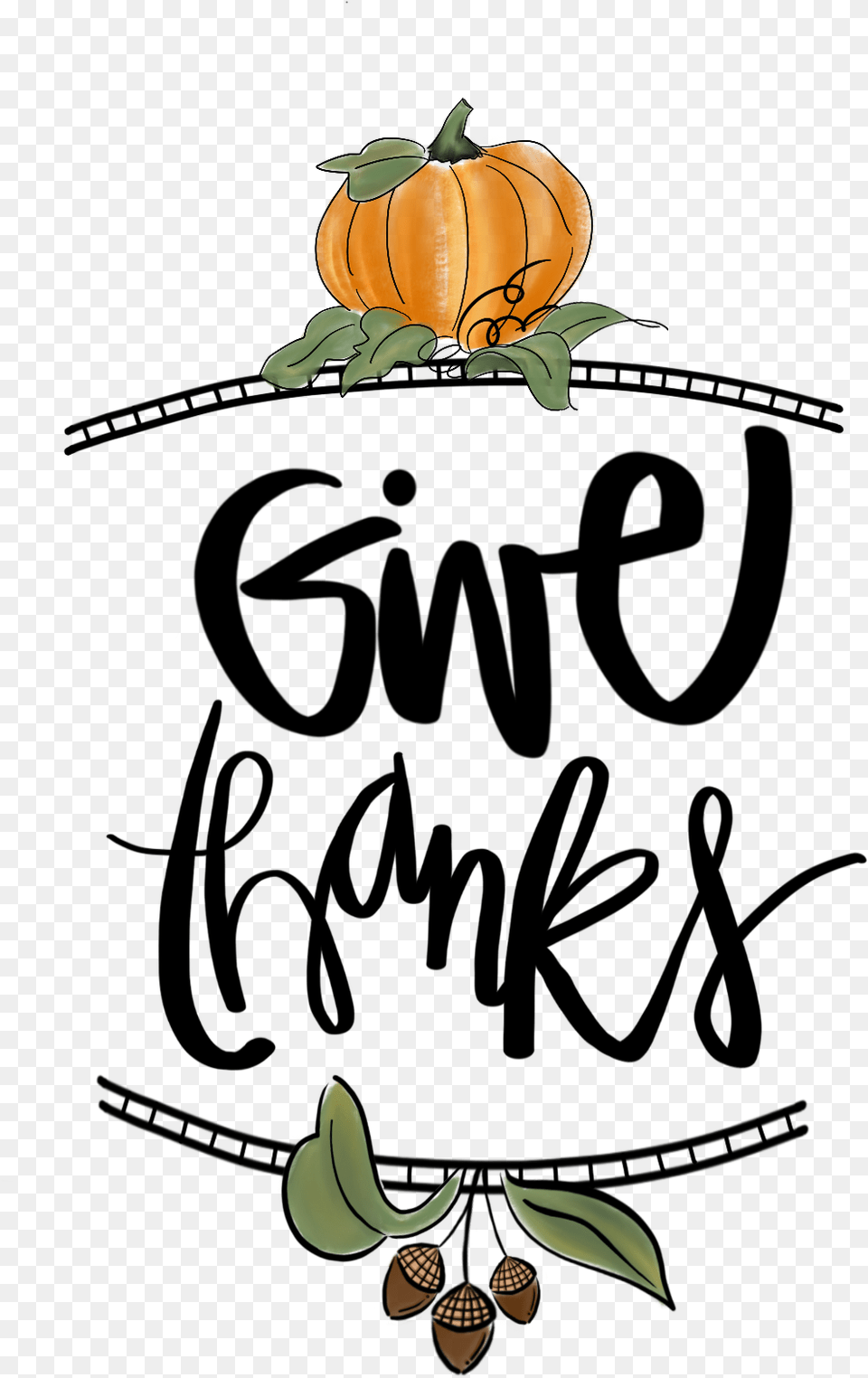 Clip Black And White Give Thanks Clip Art November, Food, Plant, Produce, Pumpkin Free Transparent Png