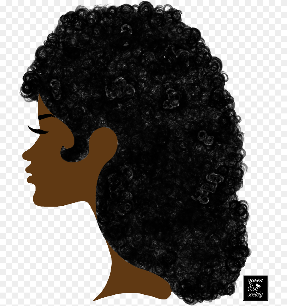 Clip Black And White Library Afro Svg Puff Girl Afro Curly Hair Transparent, Black Hair, Person, Face, Head Free Png Download