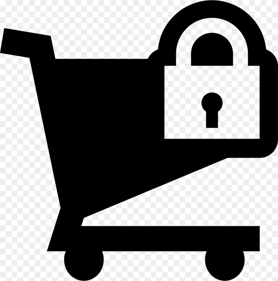 Clip Black And White Library Clip Lock C Shaped Shopping Cart With Lock Icon, Device, Grass, Lawn, Lawn Mower Free Transparent Png