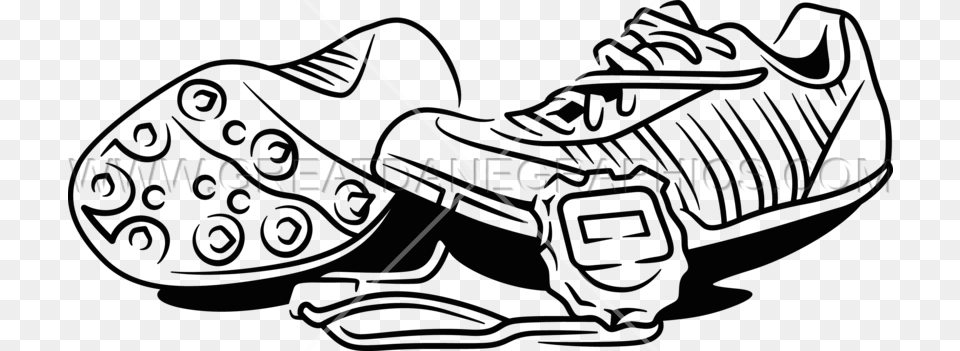 Clip Black And White Library Layout Production Ready Track Amp Field Cartoon, Clothing, Footwear, Shoe, Sneaker Png Image