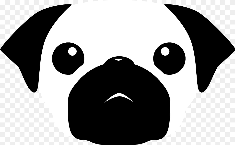 Clip Black And White Library Logo Transparent Svg Pug, Snout, Stencil Png