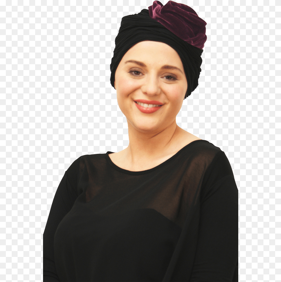 Clip Black And White Library Margot Evening Chemo Headwear Woman, Adult, Person, Female, Clothing Free Png