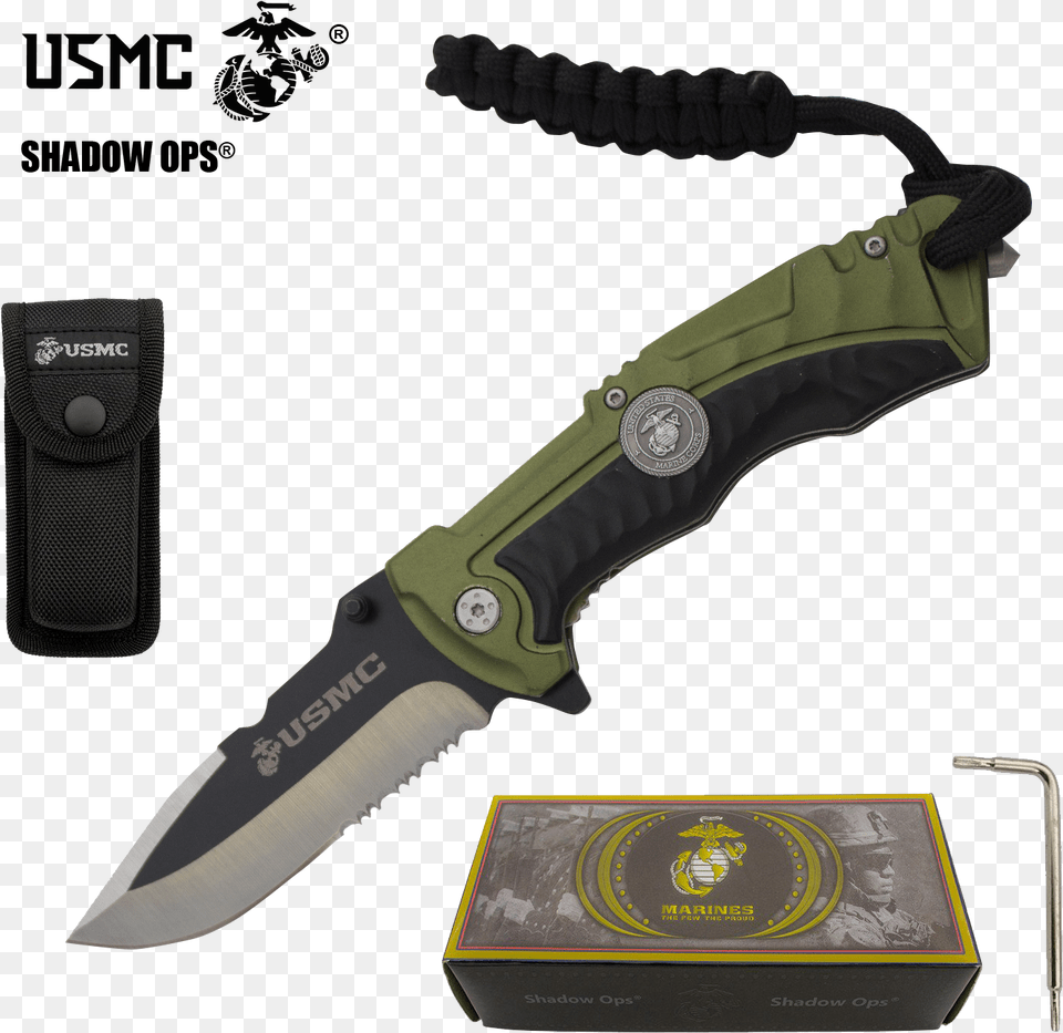 Clip Case Pocket Knife Us Marines, Blade, Dagger, Weapon, Person Png Image