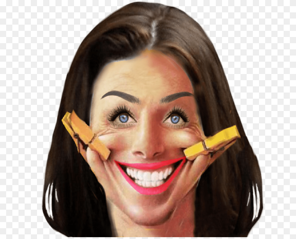 Clip Clothespin Smile Laugh Funny Funnyface Portrait Someone Fake Smile, Adult, Photography, Person, Head Free Png