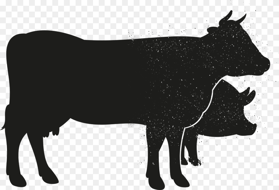Clip Cow Silhouette Clipart Cattle, Gray Free Transparent Png