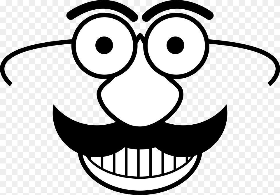 Clip Funny Face Clipart Black And White Goofy Face Clip Art, Stencil Free Png Download