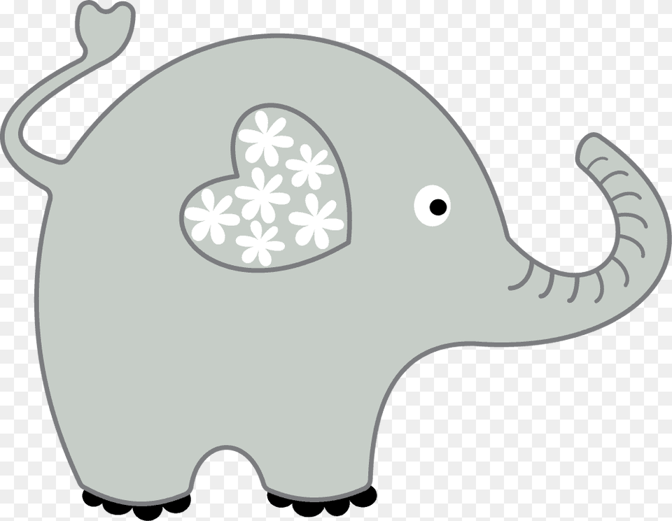 Clip Elephant Ears Clipart Elephant With Heart Ear, Animal, Applique, Mammal, Pattern Free Png Download