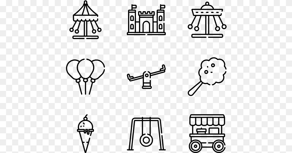 Clip Stock Icons Vector Amusement Park Drawing, Gray Free Png
