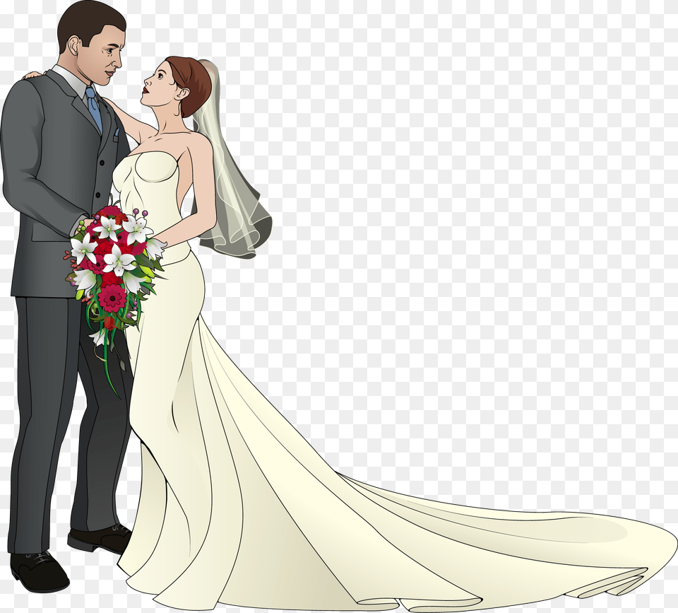 Clip Freeuse Download Clip Art Bride Transprent Wedding Couple Clipart, Flower Bouquet, Flower, Plant, Fashion Png