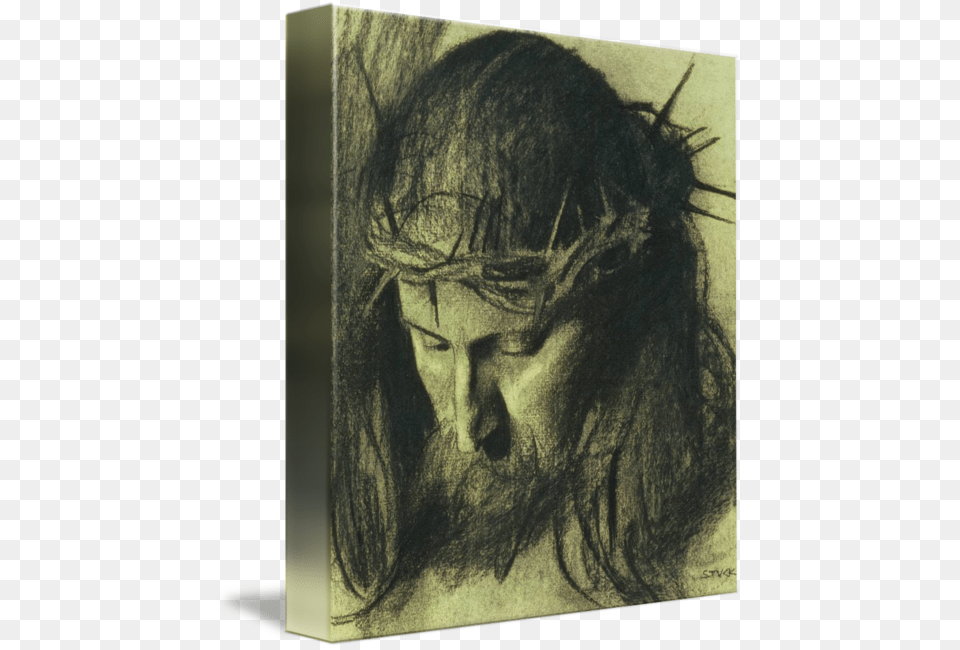 Clip Freeuse Head Of Christ C Franz Von Stuck Head Of Christ, Art, Drawing, Adult, Person Free Png Download