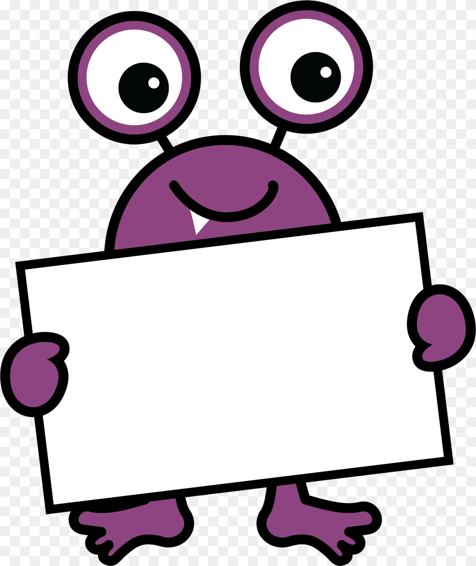 Clip Freeuse Download Pancartas Label Monsters Monster Clipart Sign, Purple, White Board Free Transparent Png