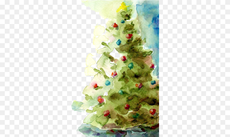 Clip Freeuse Download Watercolor Of A Xmas Tree Watercolor Christmas Tree, Christmas Decorations, Festival, Christmas Tree, Plant Png Image