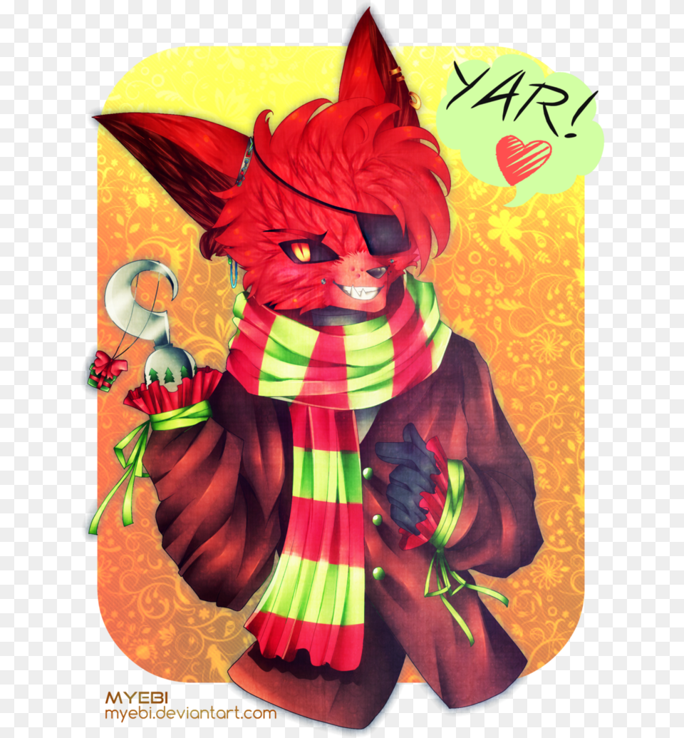 Clip Freeuse Drawing Christmas Fnaf Christmas Five Nights At Freddy39s Foxy, Book, Comics, Publication, Baby Free Transparent Png