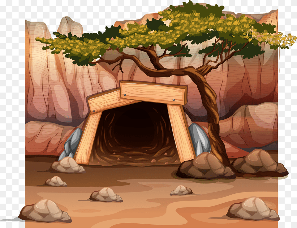 Clip Library Cave Vector Cartoon Mountain Cartoon Image Of Cave, Architecture, Building, Outdoors, Shelter Free Png Download