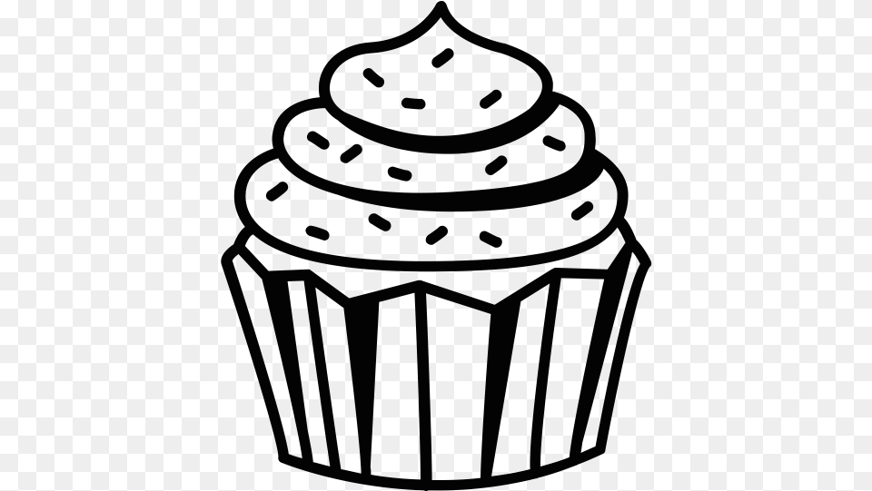 Clip Library Library Cakes X Cup A Cupcake Clipart Black And White, Cake, Cream, Dessert, Food Free Transparent Png