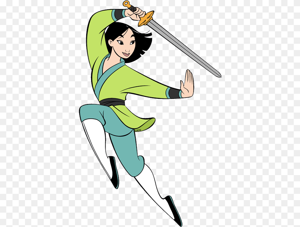 Clip Library Library Mulan Clip Art Disney Galore Training Mulan Colouring Page, Weapon, Sword, Adult, Person Png