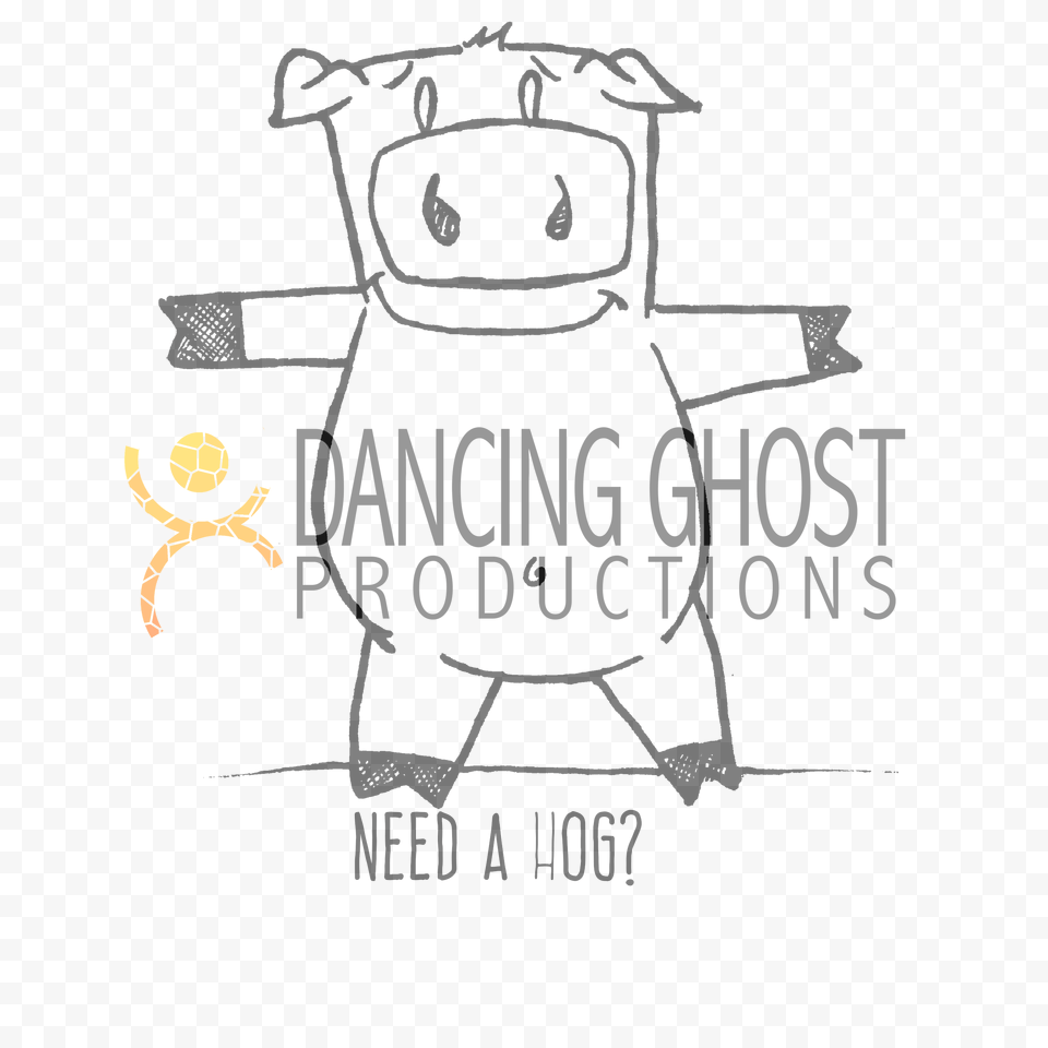 Clip Library Need A Hog Dancing Ghost Store Home Cartoon, People, Person, Stencil, Animal Free Png Download